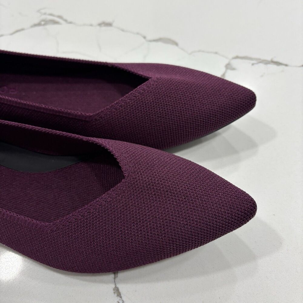 Rothys Flats Womens Size 8 The Point II Maroon And Gold Woven Shoes Slip On - Picture 7 of 7
